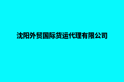 沈阳外贸建网站企业(沈阳外贸国际货运代理有限公司)