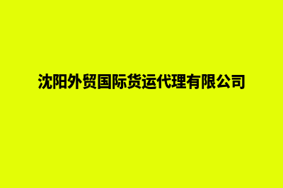 沈阳外贸建网站公司(沈阳外贸国际货运代理有限公司)