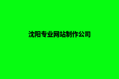 沈阳公司网页制作方案(沈阳专业网站制作公司)