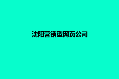 沈阳营销型网页制作费用(沈阳营销型网页公司)