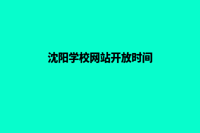 沈阳学校网站开发多少钱(沈阳学校网站开放时间)