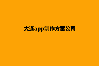 大连app制作方案(大连app制作方案公司)