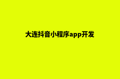 大连小程序定制机构(大连抖音小程序app开发)