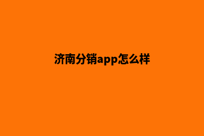 济南分销app怎么定制(济南分销app怎么样)