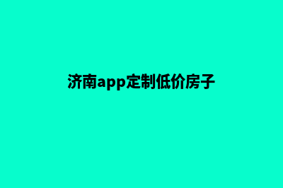 济南app定制低价格(济南app定制低价房子)