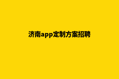 济南app定制方案(济南app定制方案招聘)