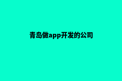 青岛app设计公司(青岛做app开发的公司)