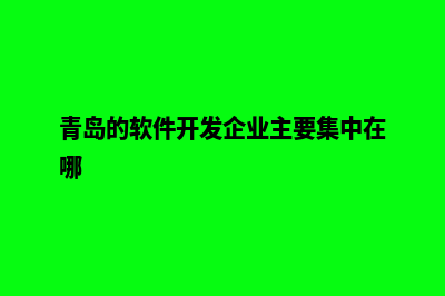 青岛企业app开发(青岛的软件开发企业主要集中在哪)