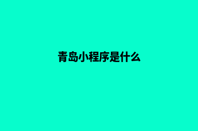 青岛专业小程序定制(青岛小程序是什么)