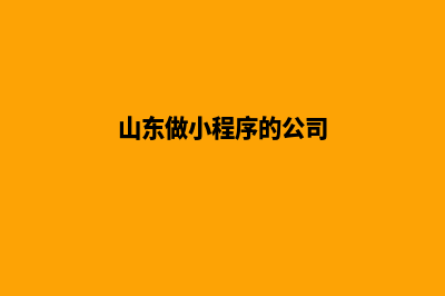 青岛小程序制作低价格(山东做小程序的公司)