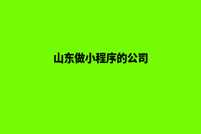 青岛小程序制作报价(山东做小程序的公司)