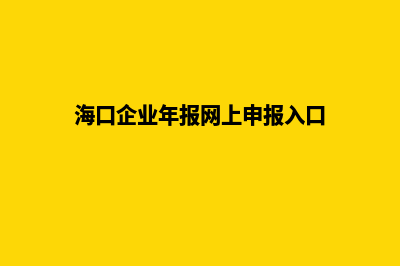 海口企业网页改版(海口企业年报网上申报入口)