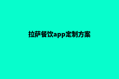 拉萨餐饮app定制(拉萨餐饮app定制方案)