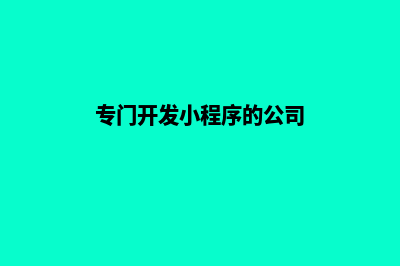 拉萨小程序开发费用(专门开发小程序的公司)