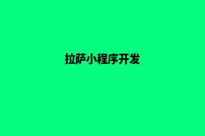 拉萨微信小程序开发(拉萨小程序开发)