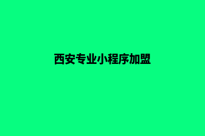 西安小程序设计公司(西安专业小程序加盟)