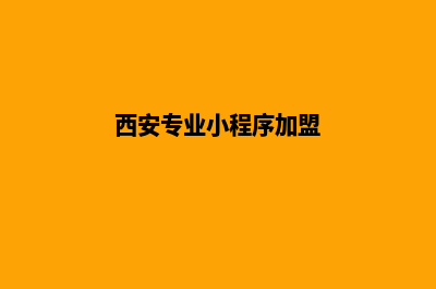 西安制作小程序公司(西安专业小程序加盟)