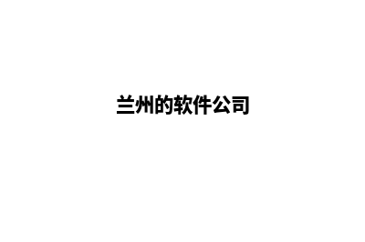 兰州app制作公司(兰州的软件公司)