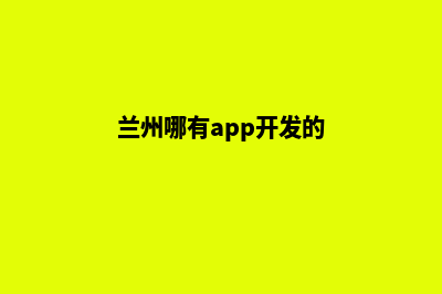 兰州哪有app开发(兰州哪有app开发的)