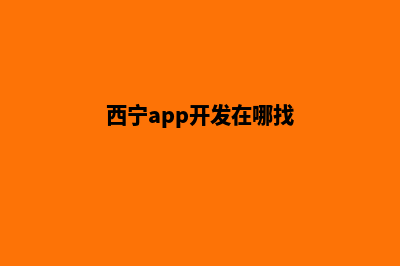 西宁app开发在哪里(西宁app开发在哪找)