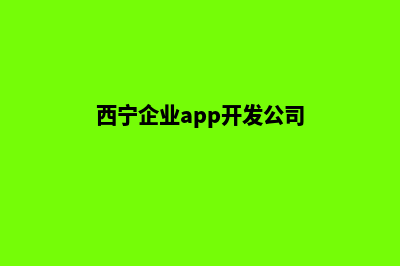 西宁企业app开发(西宁企业app开发公司)