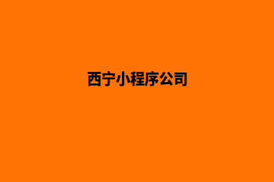 西宁小程序设计费用(西宁小程序公司)