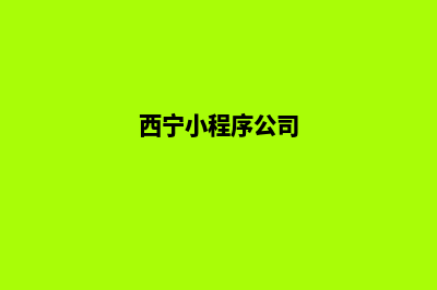 西宁专业小程序定制(西宁小程序公司)