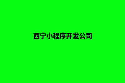 西宁小程序制作费用(西宁小程序开发公司)