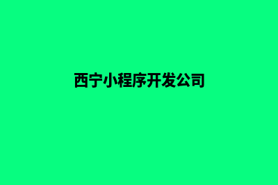 西宁小程序制作电话(西宁小程序开发公司)