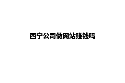 西宁公司做网站价格(西宁公司做网站赚钱吗)