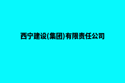 西宁建网站平台(西宁建设(集团)有限责任公司)