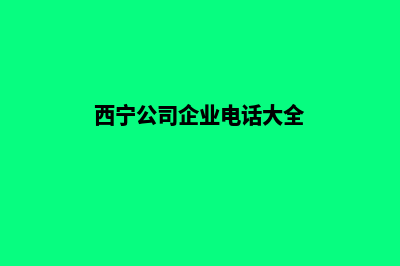 西宁企业网站开发价格(西宁公司企业电话大全)