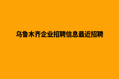 乌鲁木齐企业app设计(乌鲁木齐企业招聘信息最近招聘)