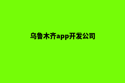 乌鲁木齐app开发报价(乌鲁木齐app开发公司)