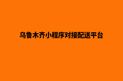 乌鲁木齐小程序设计商家(乌鲁木齐小程序对接配送平台)