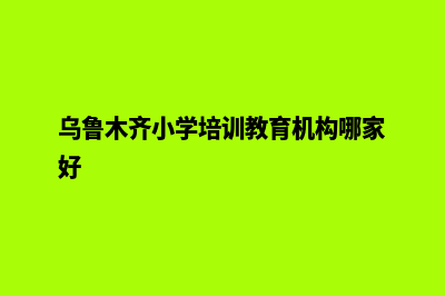 乌鲁木齐专业小程序开发(乌鲁木齐小学培训教育机构哪家好)