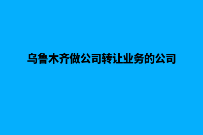 乌鲁木齐做公司网站多少钱(乌鲁木齐做公司转让业务的公司)