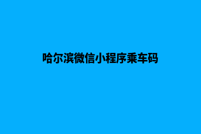 哈尔滨微信小程序定制(哈尔滨微信小程序乘车码)