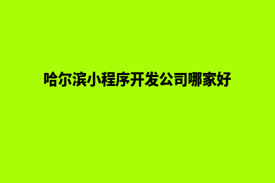 哈尔滨小程序开发哪家好(哈尔滨小程序开发公司哪家好)