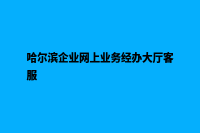 哈尔滨企业网页改版多少钱(哈尔滨企业网上业务经办大厅客服)