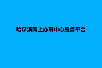 哈尔滨网页改版方案(哈尔滨网上办事中心服务平台)