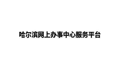 哈尔滨网站怎么做(哈尔滨网上办事中心服务平台)