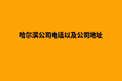 哈尔滨公司网页制作价格(哈尔滨公司电话以及公司地址)