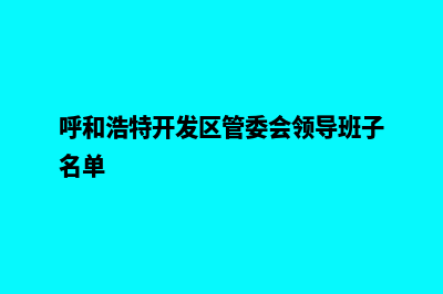 呼和浩特开发app公司(呼和浩特开发区管委会领导班子名单)