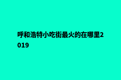 呼和浩特便宜小程序开发公司(呼和浩特小吃街最火的在哪里2019)