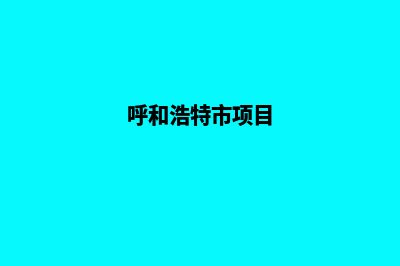 呼和浩特新建网站(呼和浩特市项目)