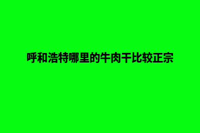 呼和浩特哪里的网页设计好(呼和浩特哪里的牛肉干比较正宗)