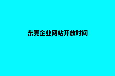 东莞企业网站开发价格(东莞企业网站开放时间)