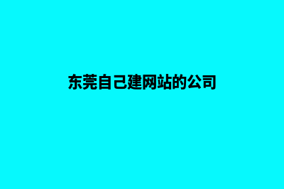 东莞自己建网站要多少钱(东莞自己建网站的公司)