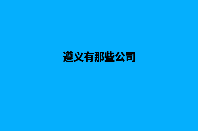 遵义哪家公司做网站好(遵义有那些公司)